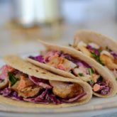 Lime Chicken Soft Tacos with Cabbage Slaw