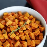 Roasted Sweet Potatoes with Garlic and Thyme